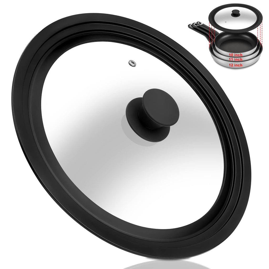Tempered Glass Universal Lid with Silicone Rim for 10" - 12" Cookware G8970