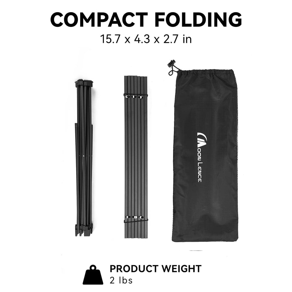 Ultralight Folding Camping Table with Carry Bag Black Q97946