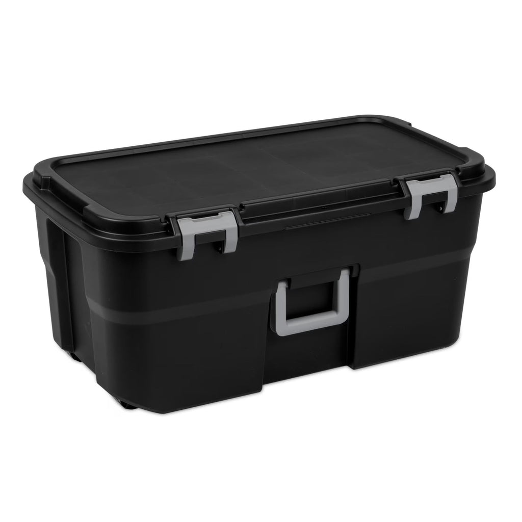 22 Gallon Black Wheeled Plastic Storage Trunk N385687