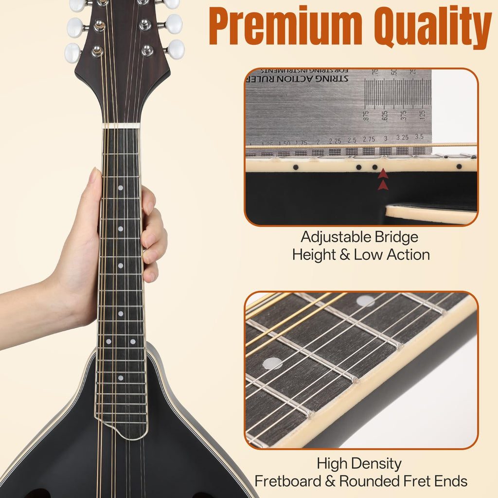 8 String A Style Acoustic Mandolin Kit with Tuner Strap Gig Bag G782436