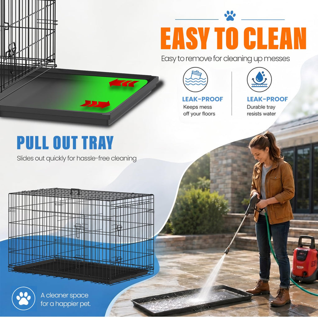 48 Inch Folding Metal Dog Crate Q251501
