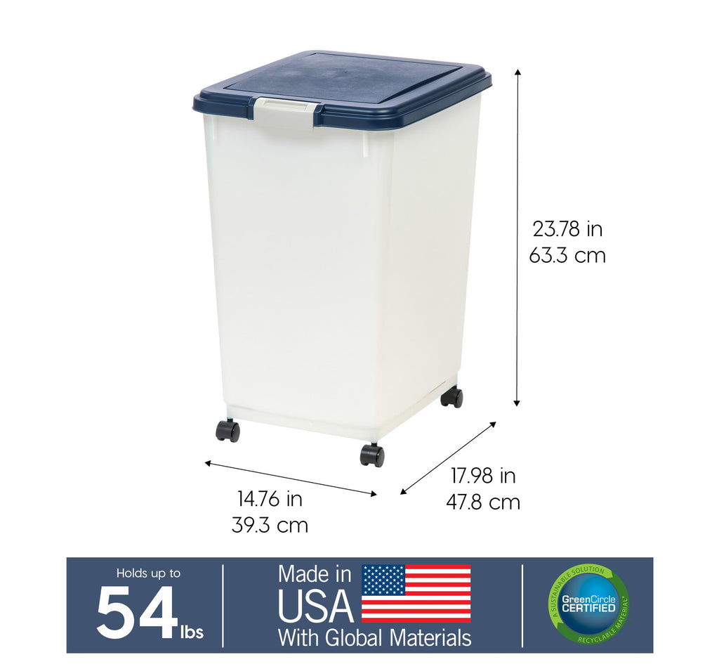 Dog Food Storage Container Up to 54 lbs Navy Pearl C1968