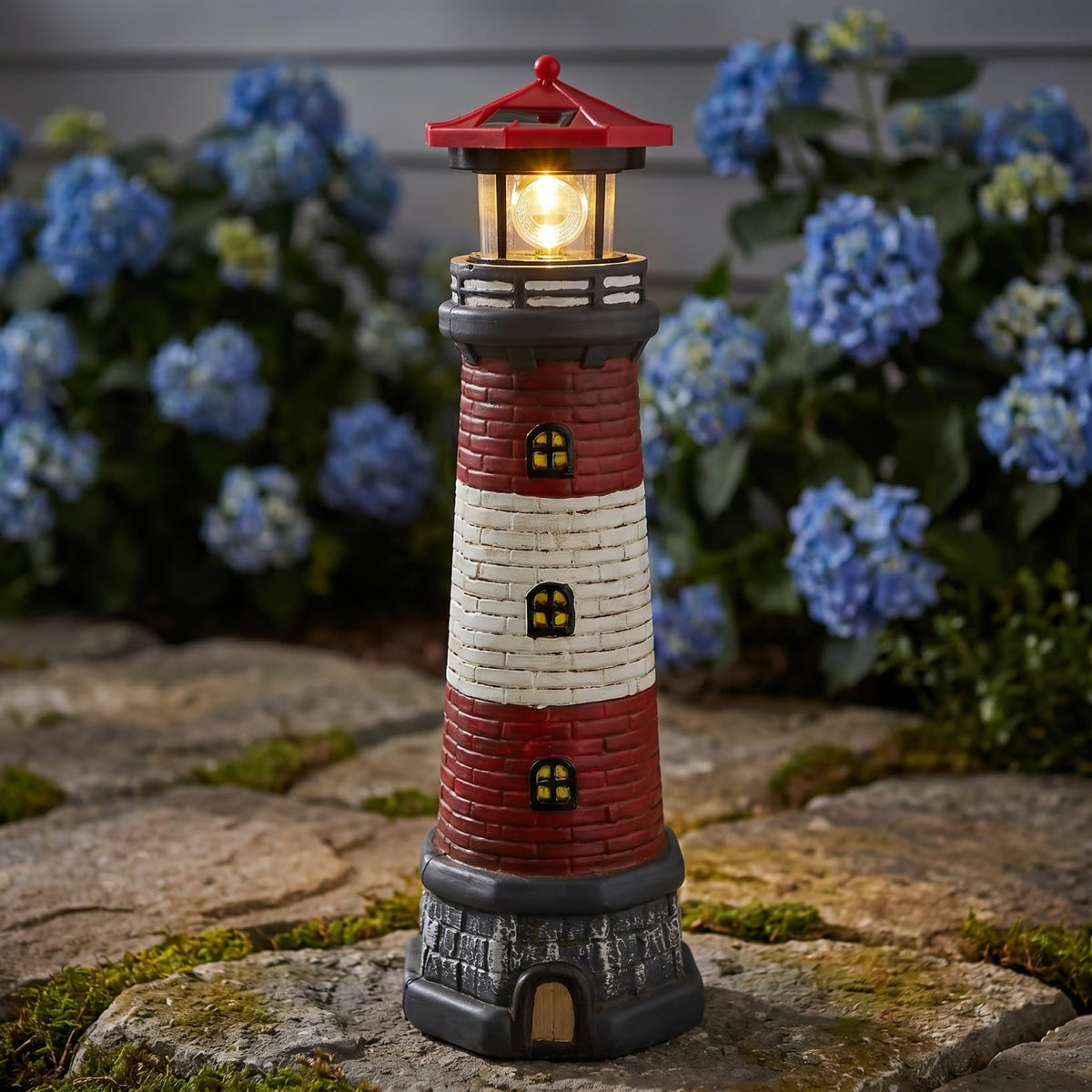 15" Solar Lighthouse Garden Statue J4621