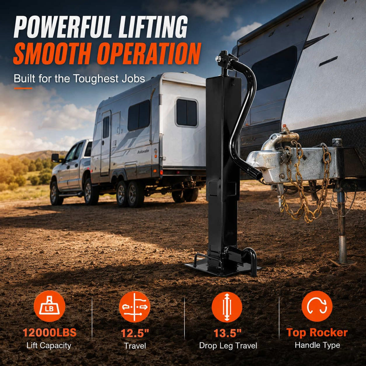 12000lbs Adjustable Drop Leg Trailer Jack D525909