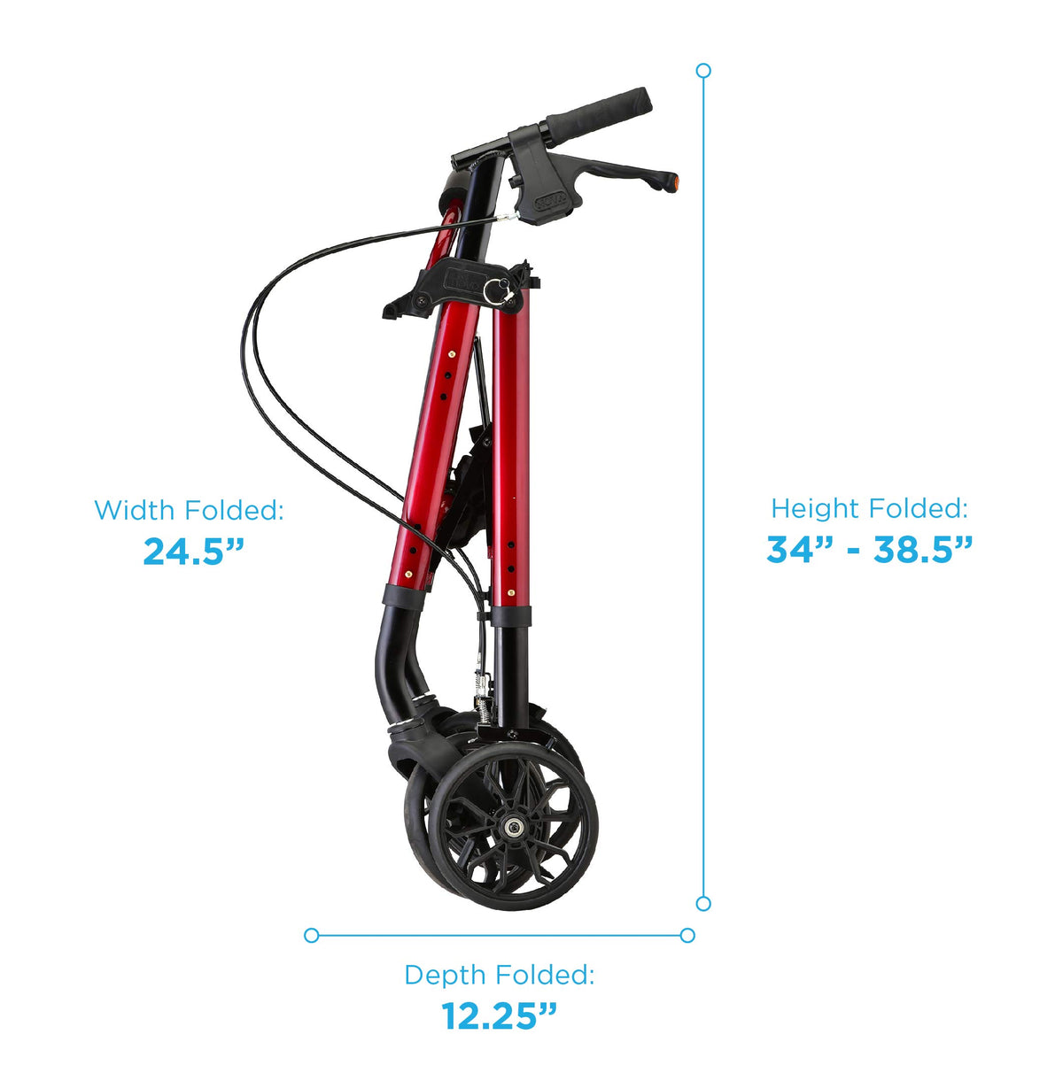Red 8" Wheel Rollator Walker with Padded Seat G6475
