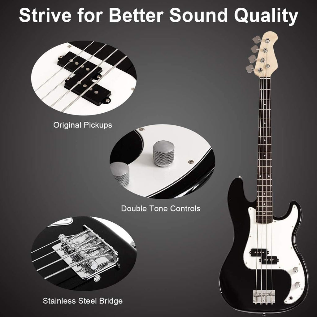 Full Size 4 String Electric Bass Guitar with Bag O3064