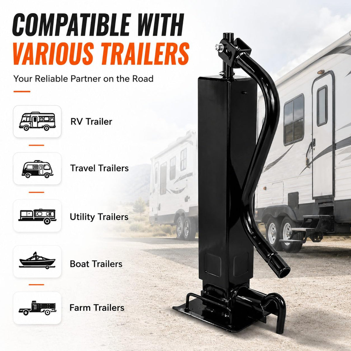 12000lbs Adjustable Drop Leg Trailer Jack D525909