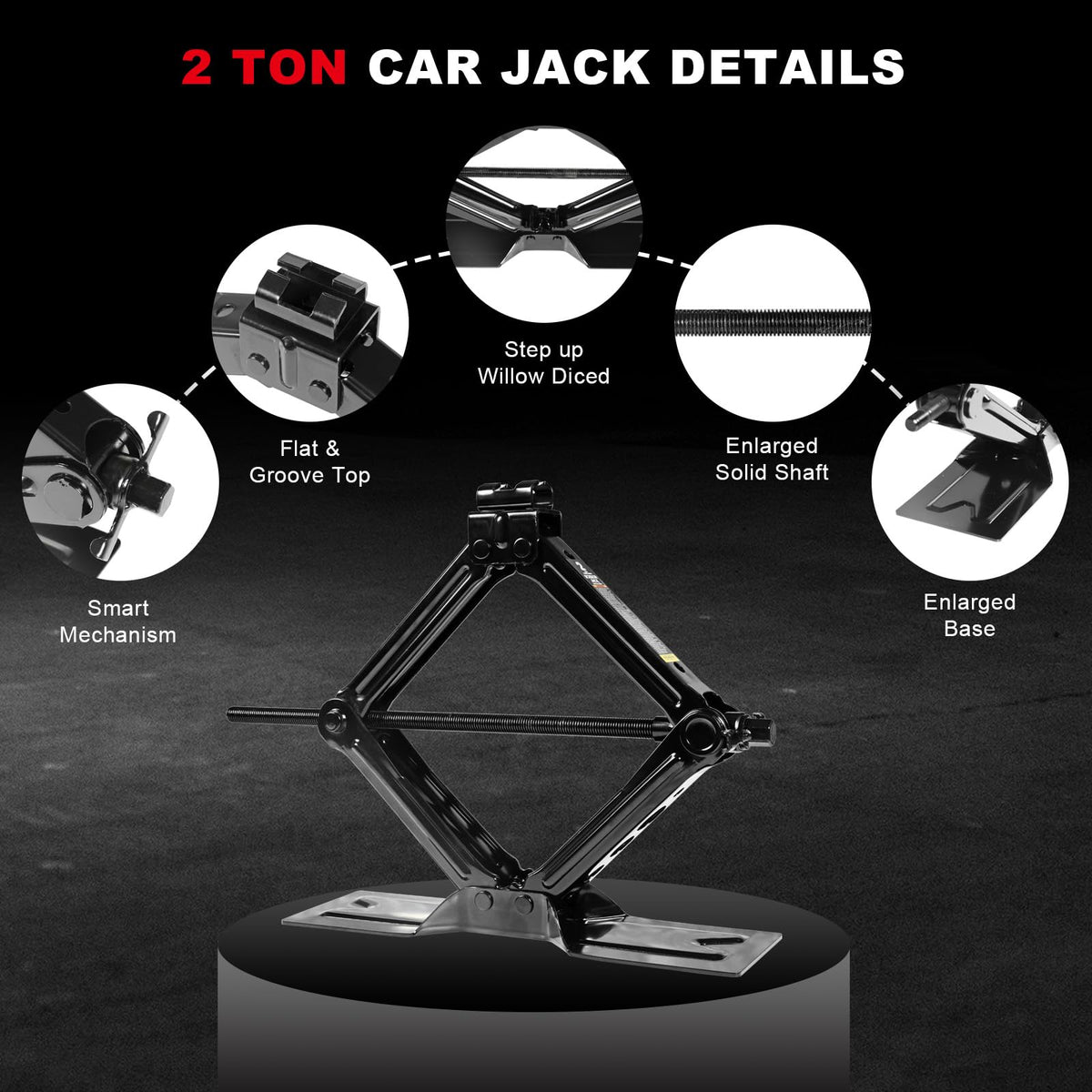 2 Ton Scissor Car Jack with Lug Wrench S1927
