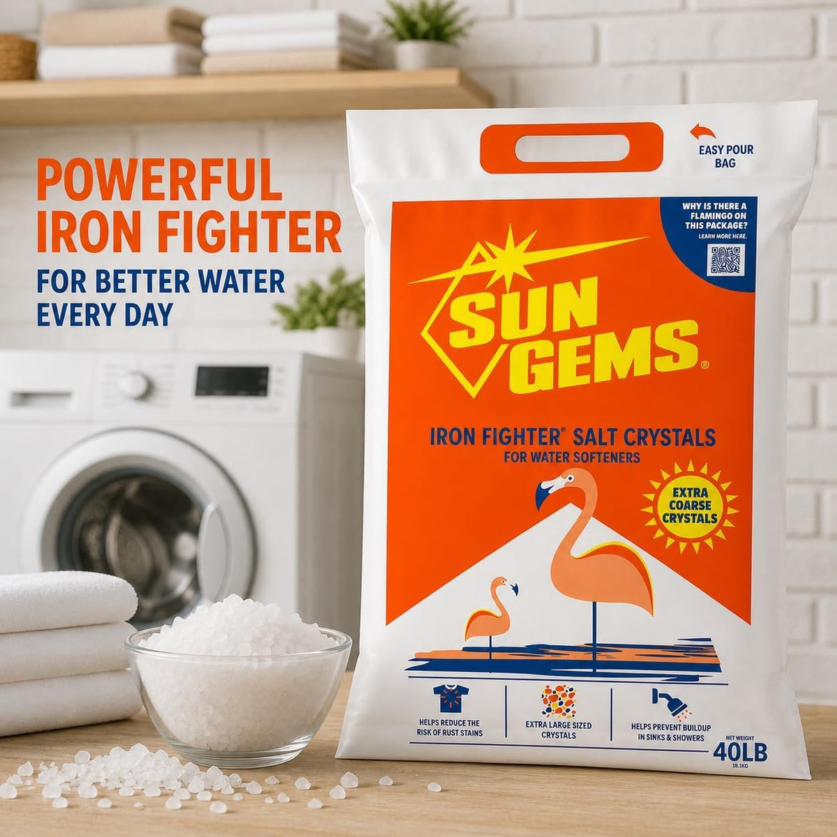 40 lb Extra Coarse Water Softener Salt Crystals W1411