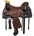 Argentina Cow Leather Tooled Horse Saddle Set with Headstall Reins & Breastplate H428