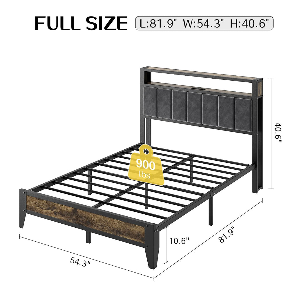 Full Size Bed Frame with Headboard P404