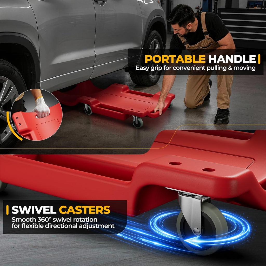 40 in Low-Profile Rolling Mechanic Creeper, Red A615036