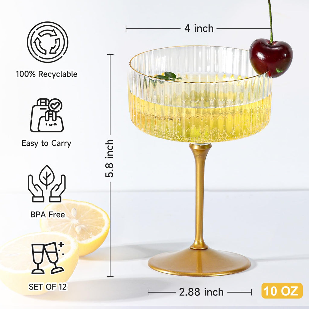 24 Pcs 9 Oz Champagne Martini Glasses Set E539