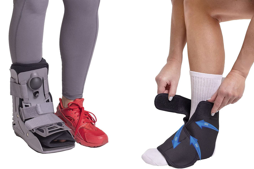 Ultra Light Short Full Shell Walking Boot + Reusable Ankle & Foot Ice Pack E712