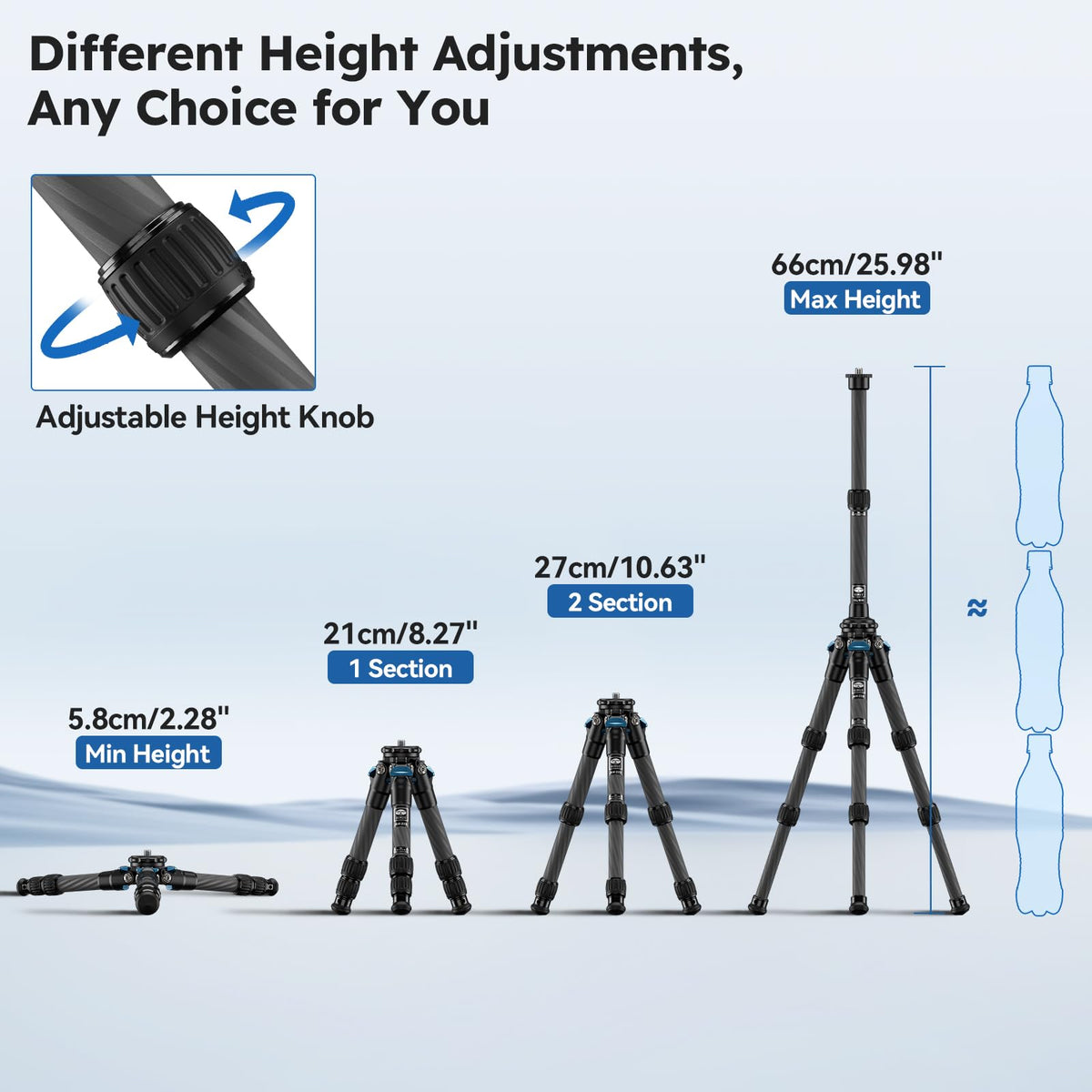 Lightweight Carbon Fiber Mini Travel Tripod M807804