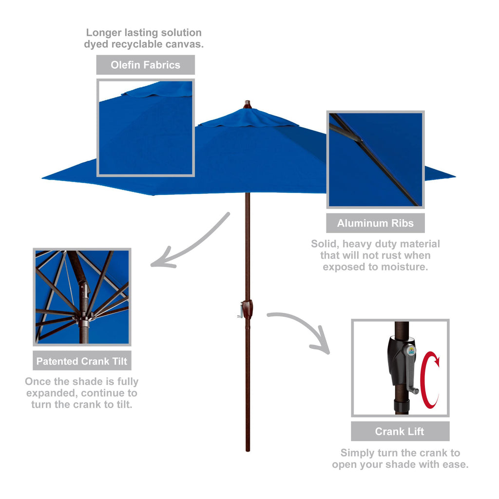 9' Round Aluminum Outdoor Patio Umbrella A33904