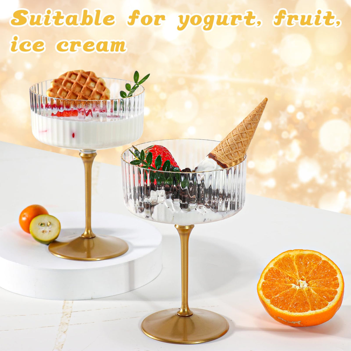 24 Pcs 9 Oz Champagne Martini Glasses Set E539