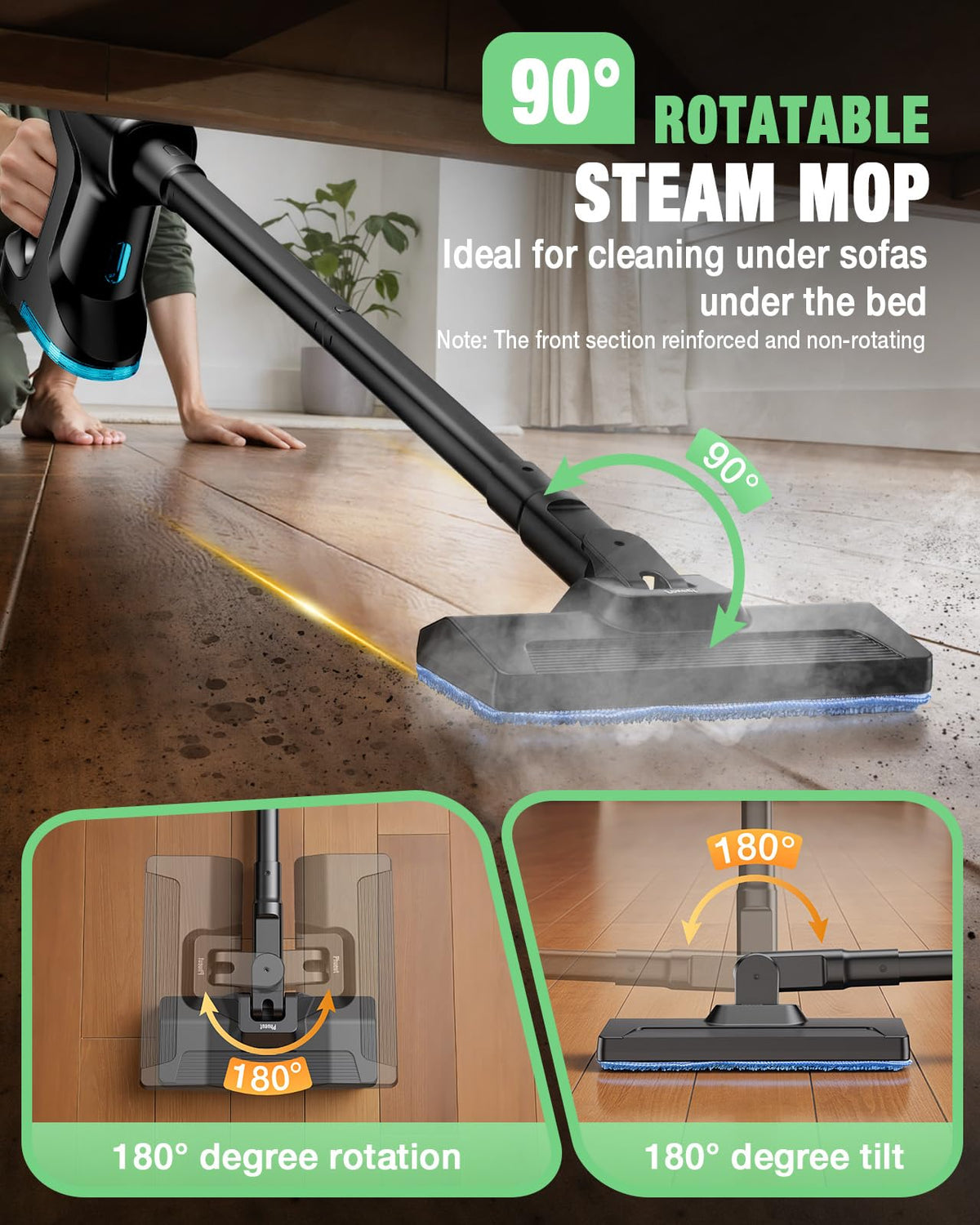 14-in-1 Lightweight Detachable Handheld Steam Mop Black B94035