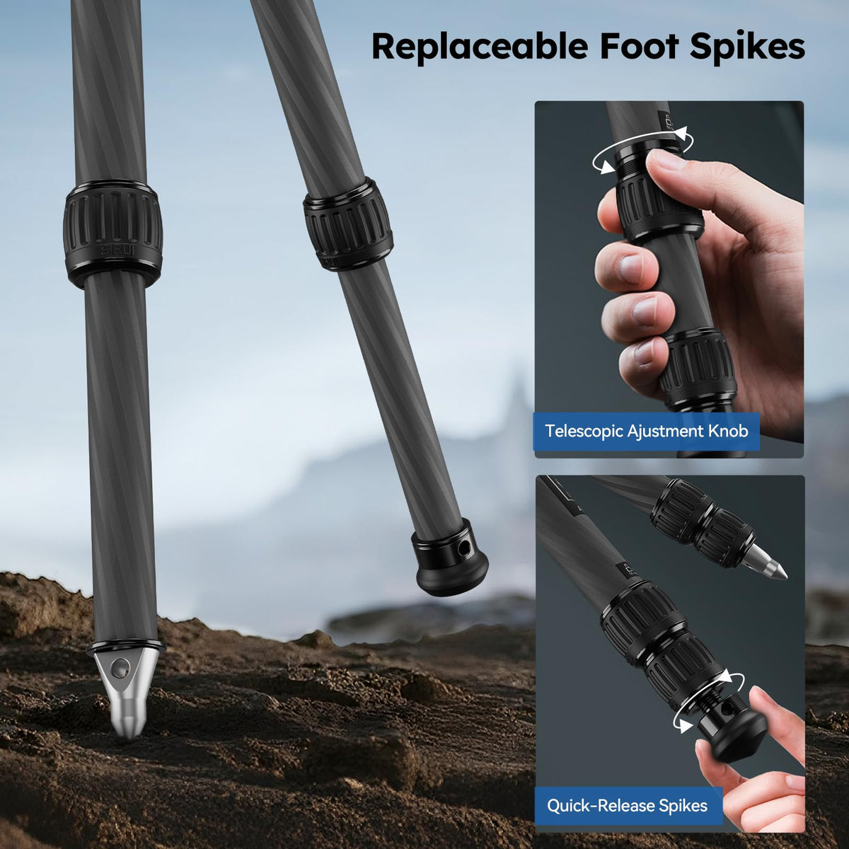 Lightweight Carbon Fiber Mini Travel Tripod M807804