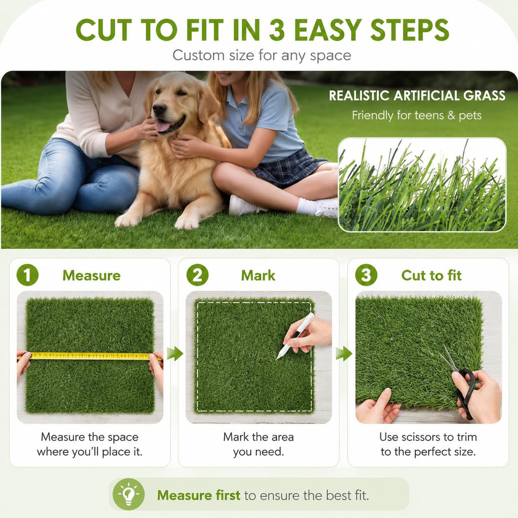 Artificial Grass Dog Potty Pad 24 x 36 in Non-Slip Washable E824