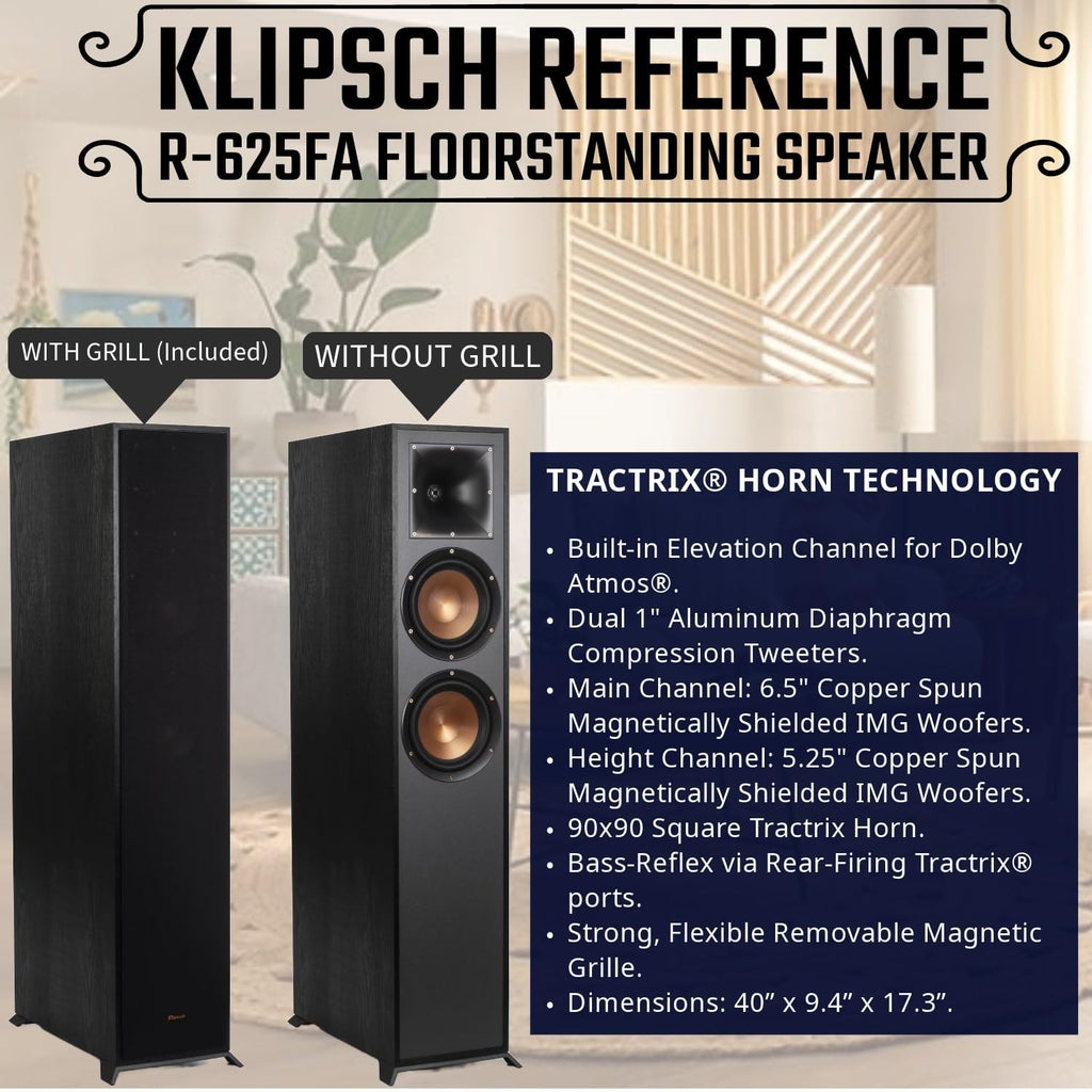 5.1 Home Theater System with Floorstanding, Bookshelf, Channel Speaker and Subwoofer Y7178
