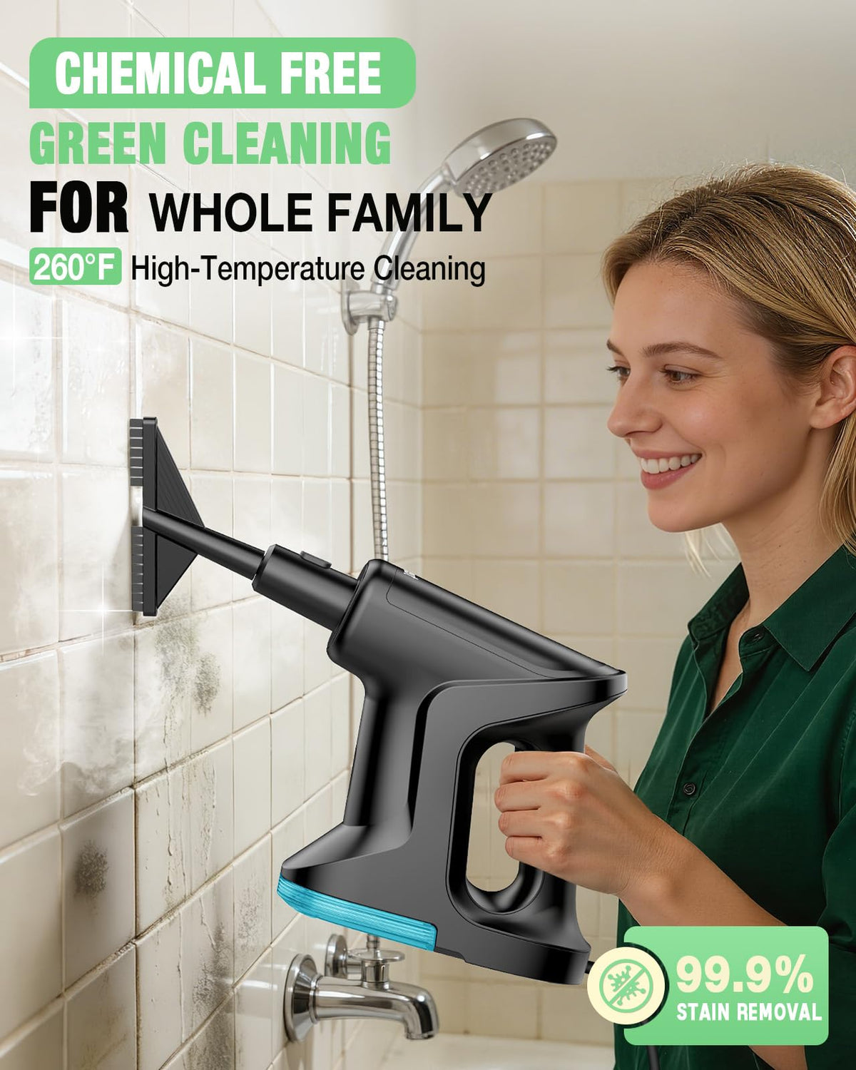 14-in-1 Lightweight Detachable Handheld Steam Mop Black B94035