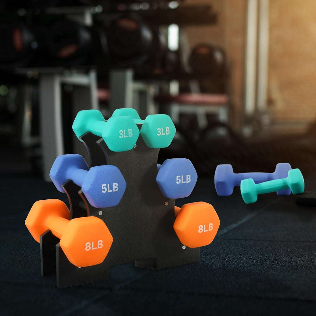 Neoprene Dumbbell Set with Rack P7744