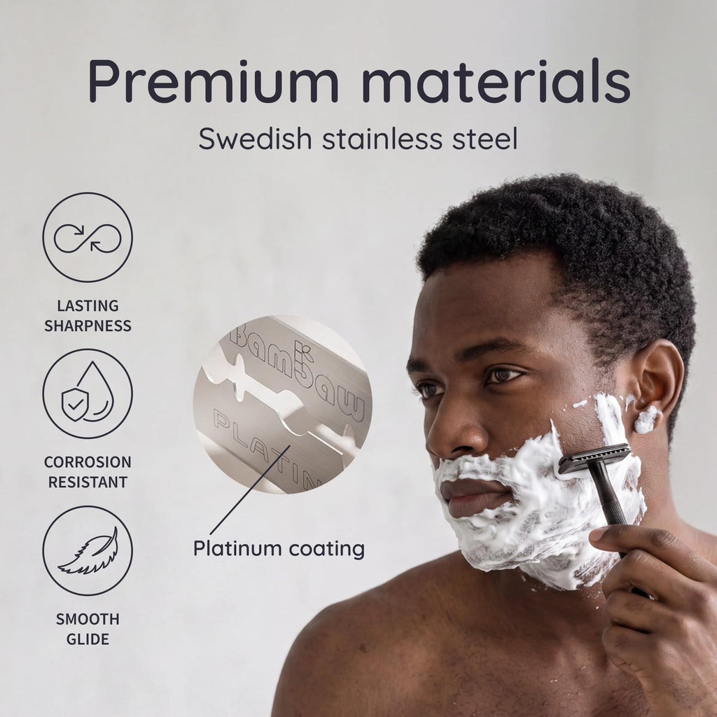 Double Edge Razor Blades 60 Pack Platinum Swedish Stainless Steel X438