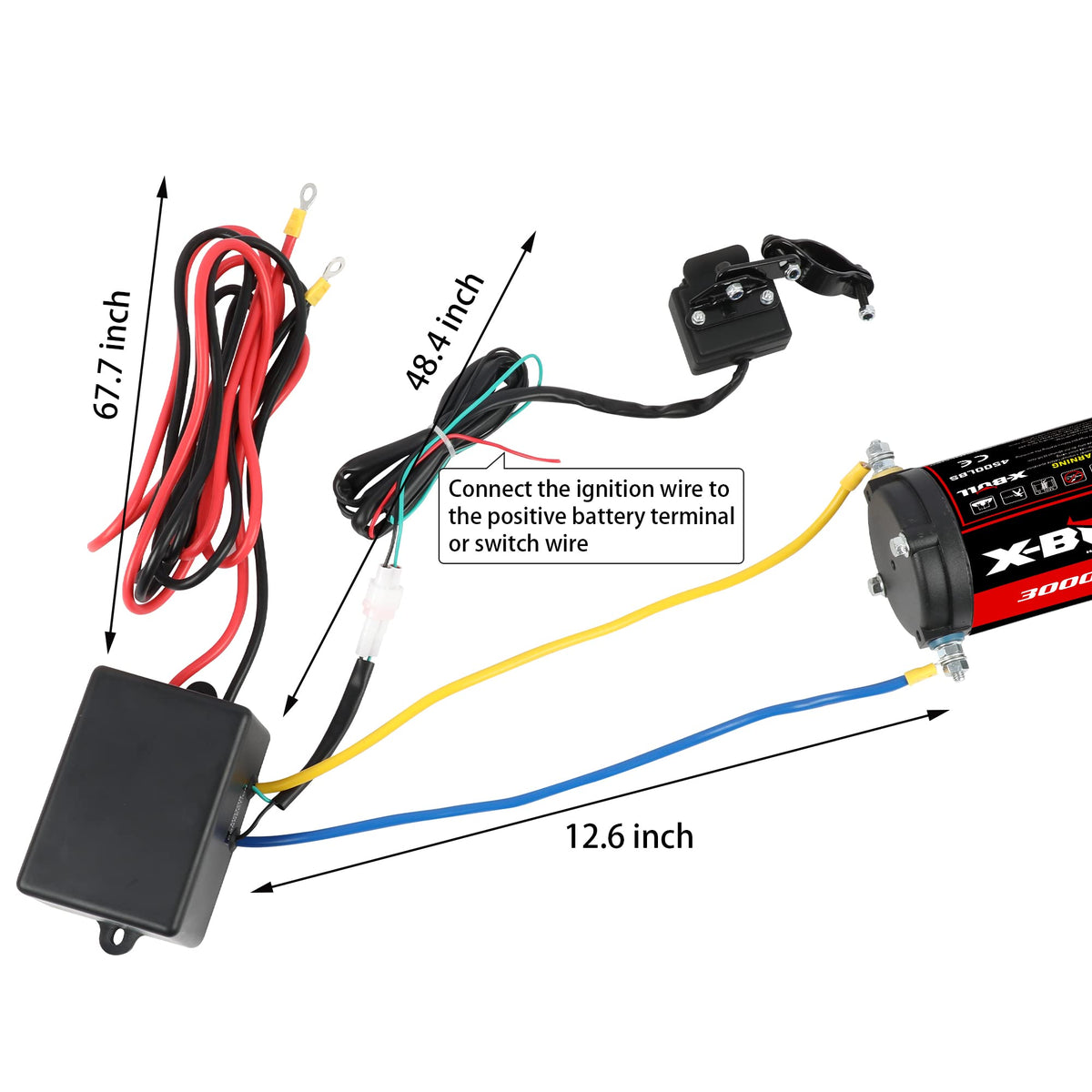 12V 3000LBS Synthetic Rope Electric Winch with Mounting Bracket L93848
