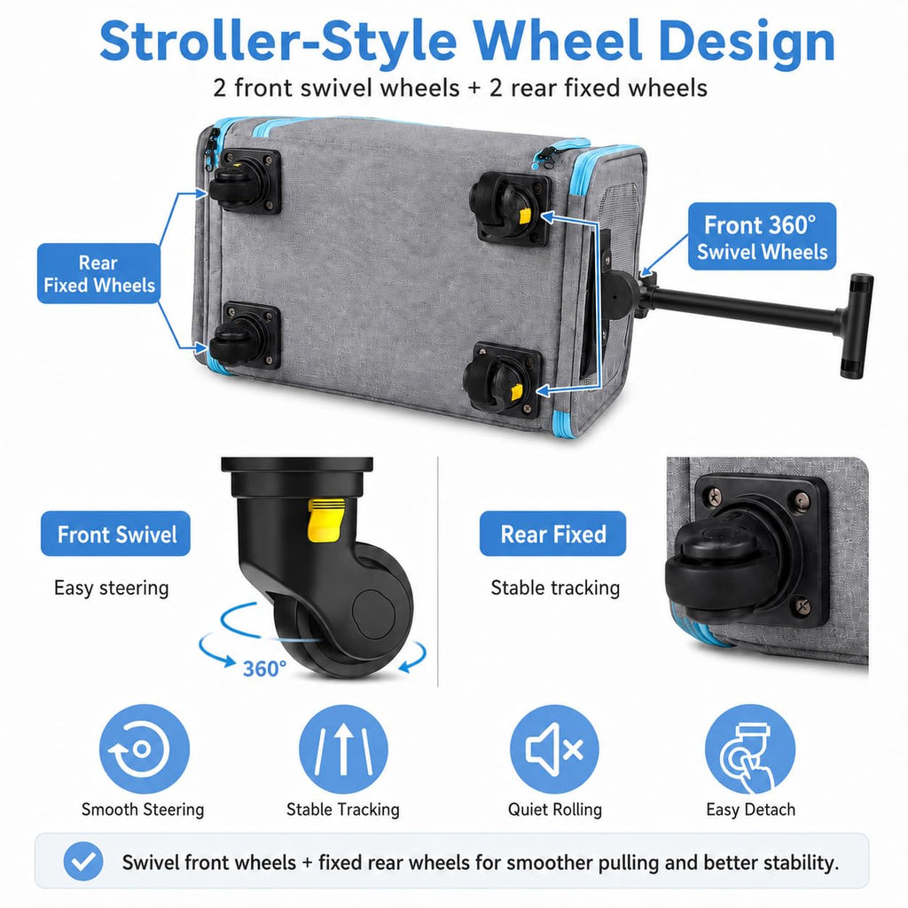 Pet Carrier with Wheels 18x11x11 V904