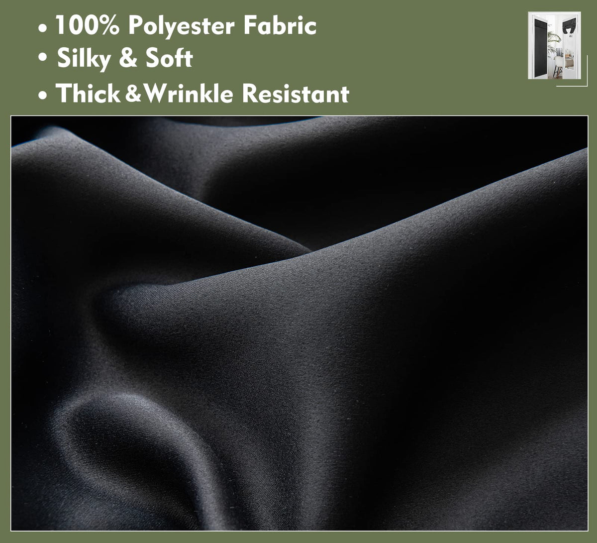 Blackout Tie Up Door Curtain 1 Panel W3527