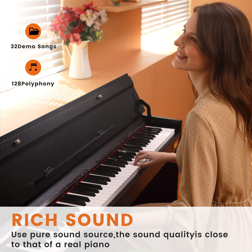 88-Key Weighted Piano with Stand, Pedals & Bench P51894