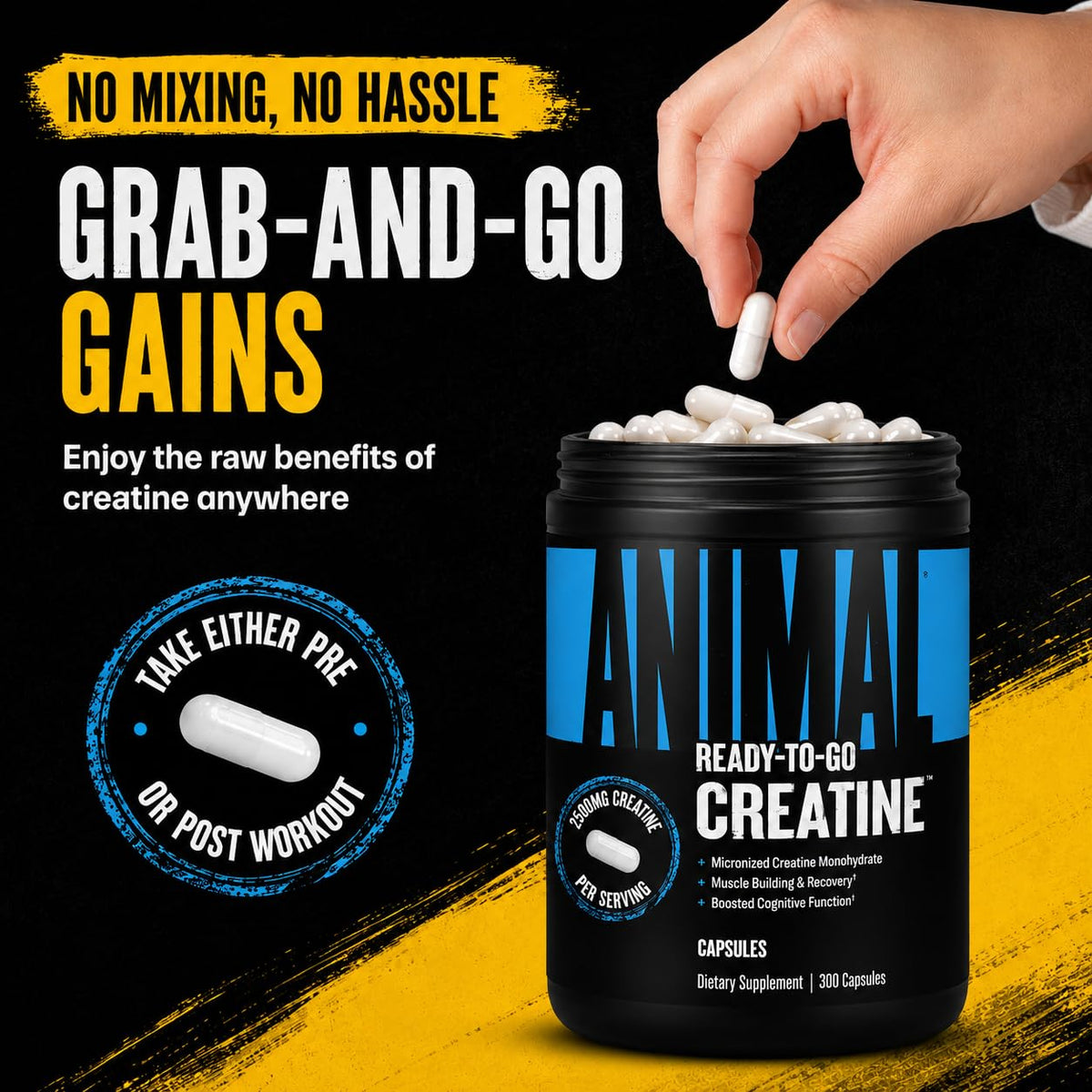 Creatine Monohydrate Powder Capsules 300 Count B2106