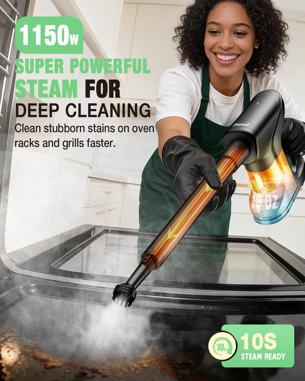 14-in-1 Lightweight Detachable Handheld Steam Mop Black B94035
