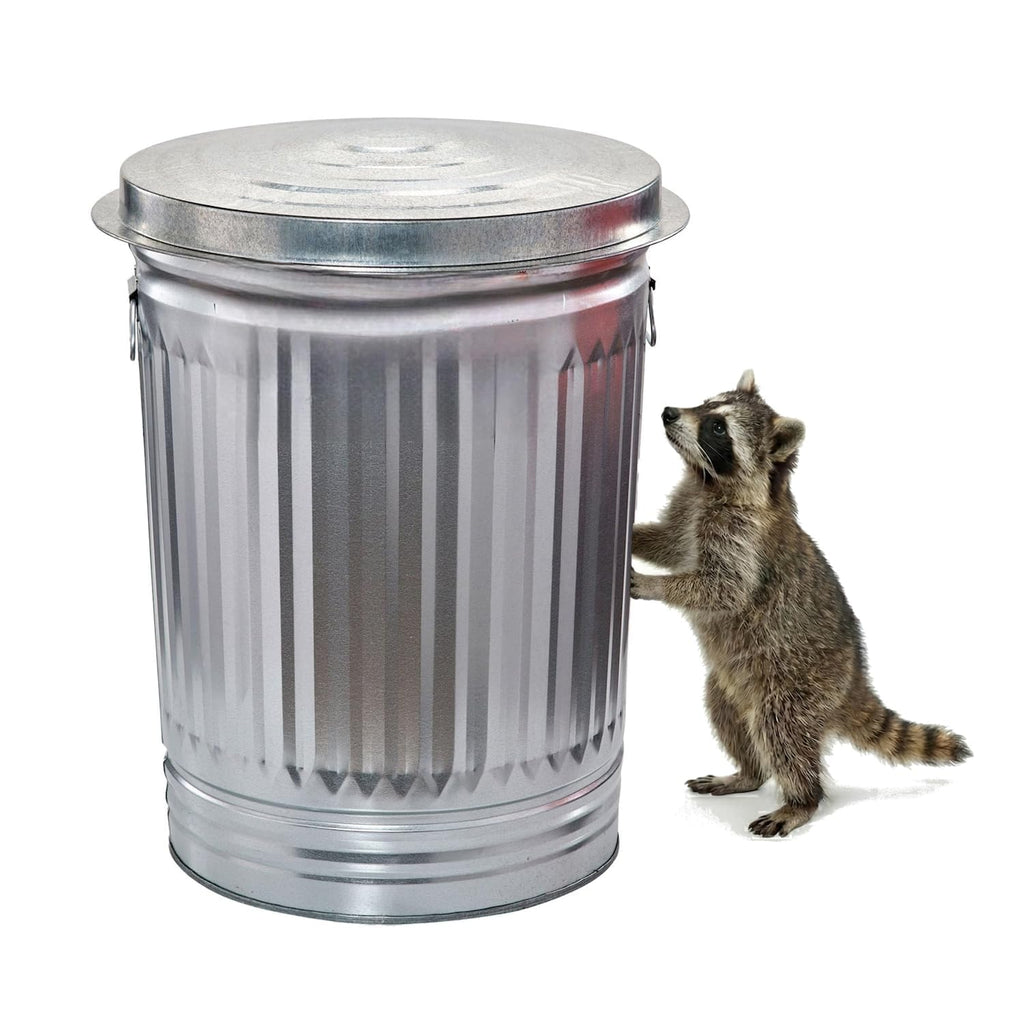 31 Gallon Galvanized Steel Locking Lid Trash Can D3630