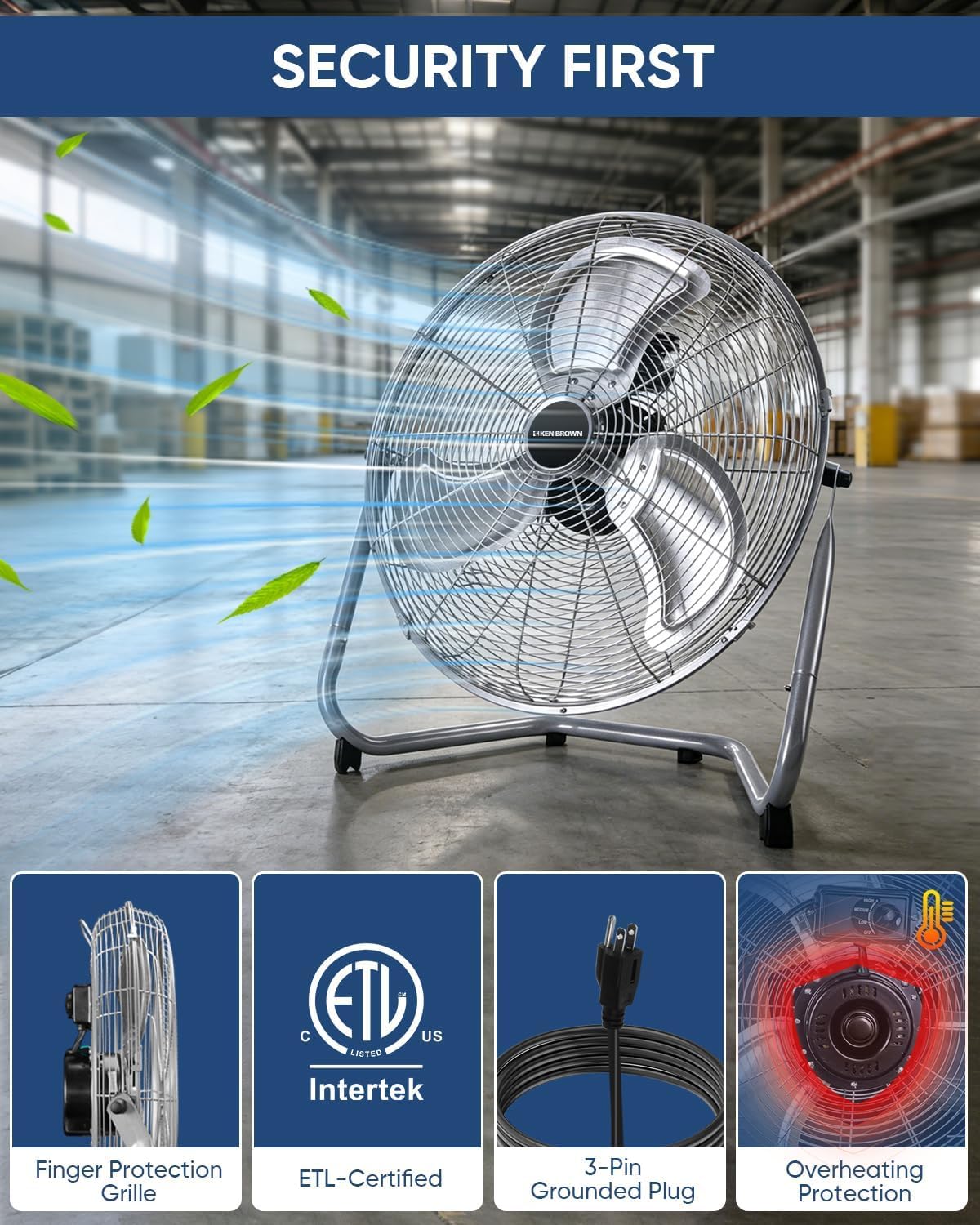 20 Inch 3 Speeds High Velocity Box Fan H81322