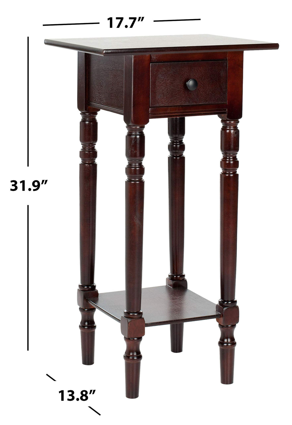 Dark Cherry Wood Side Table A432