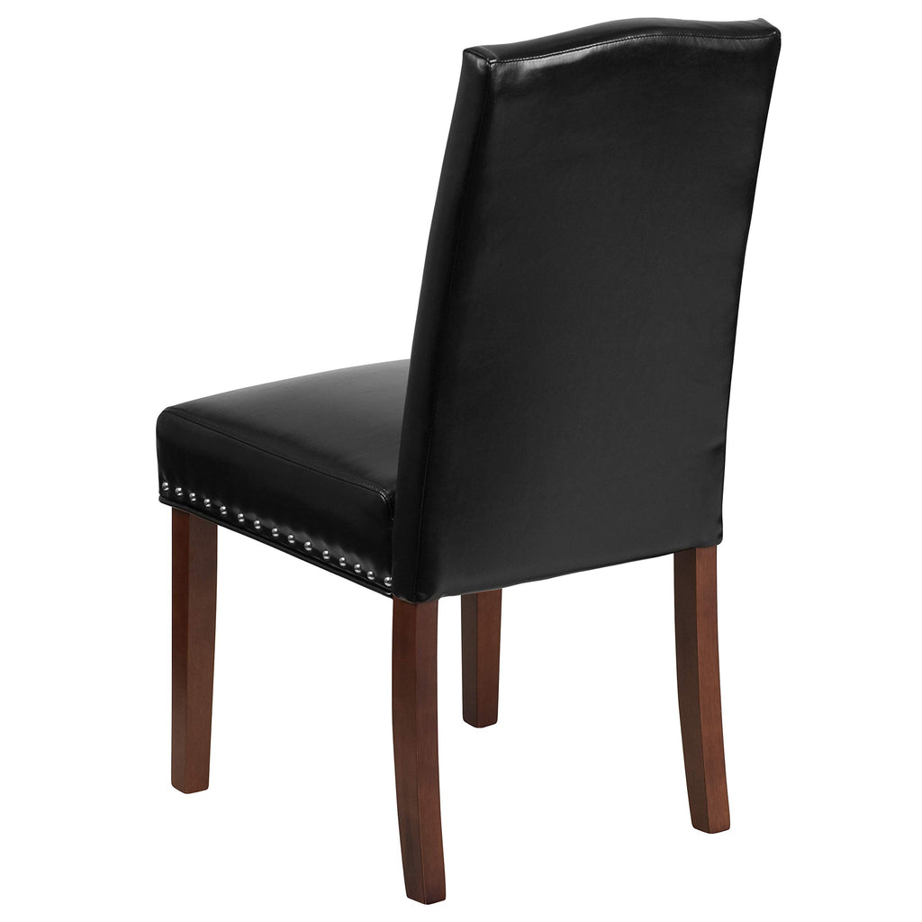Black LeatherSoft Parsons Chair with Nail Trim C511529
