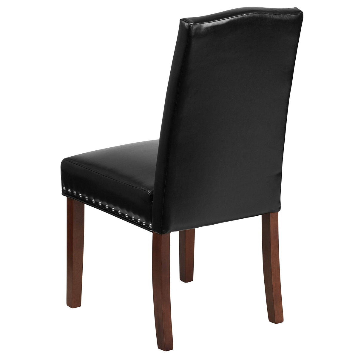 Black LeatherSoft Parsons Chair with Nail Trim C511529
