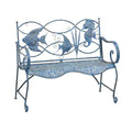 Blue Weatherproof Steel Outdoor Bench Q531