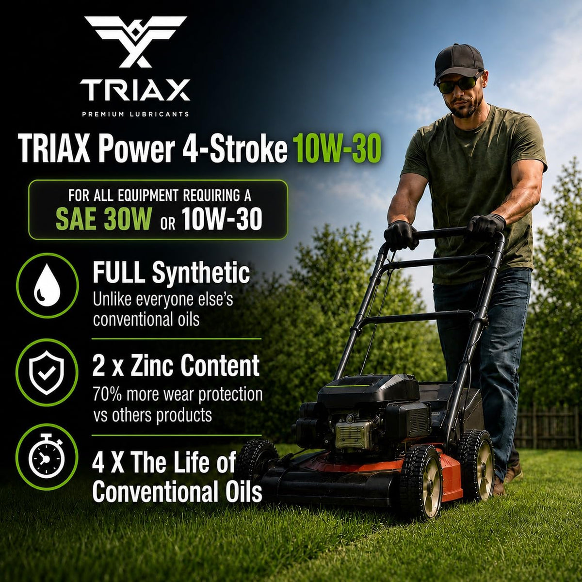 4-Stroke 10W-30 Full Synthetic Small Engine Motor Oil 1 Gallon E108