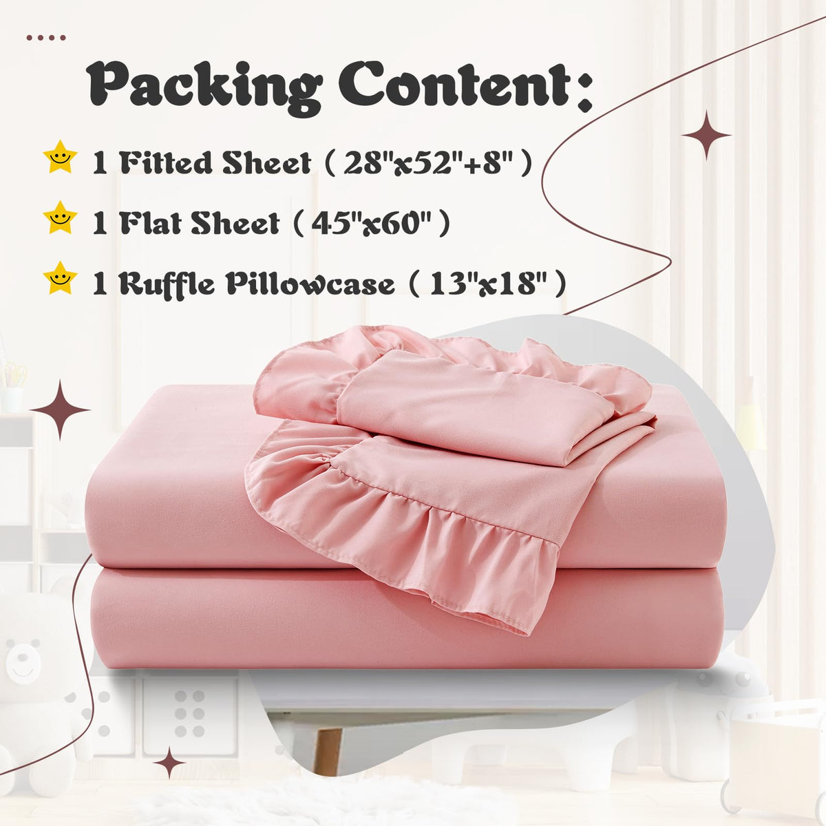 Light Pink Toddler Sheet Set I97736