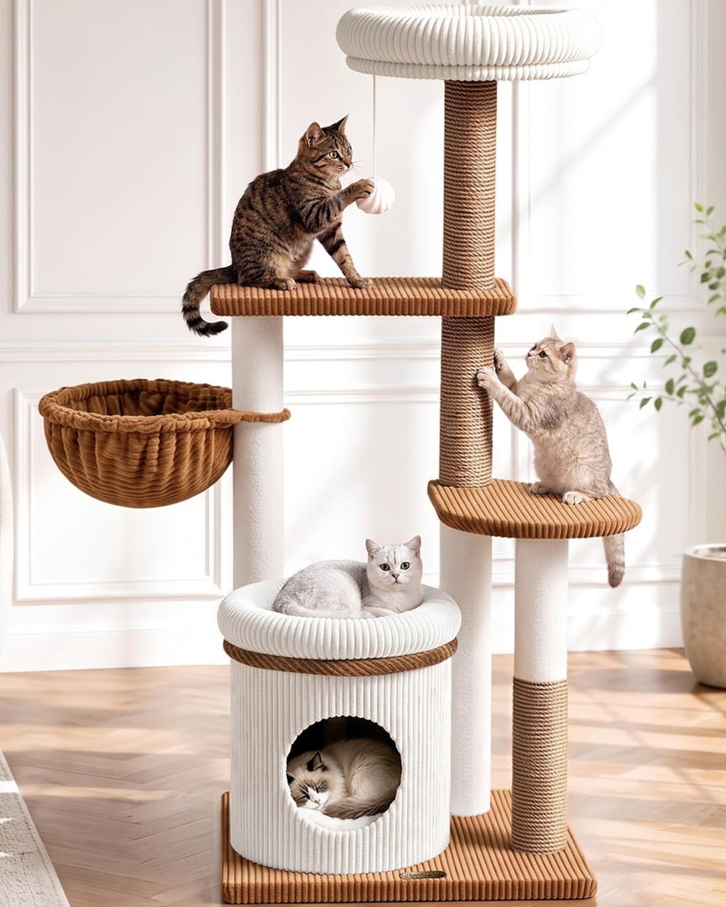 52" Corduroy Cat Tree Tower I291251