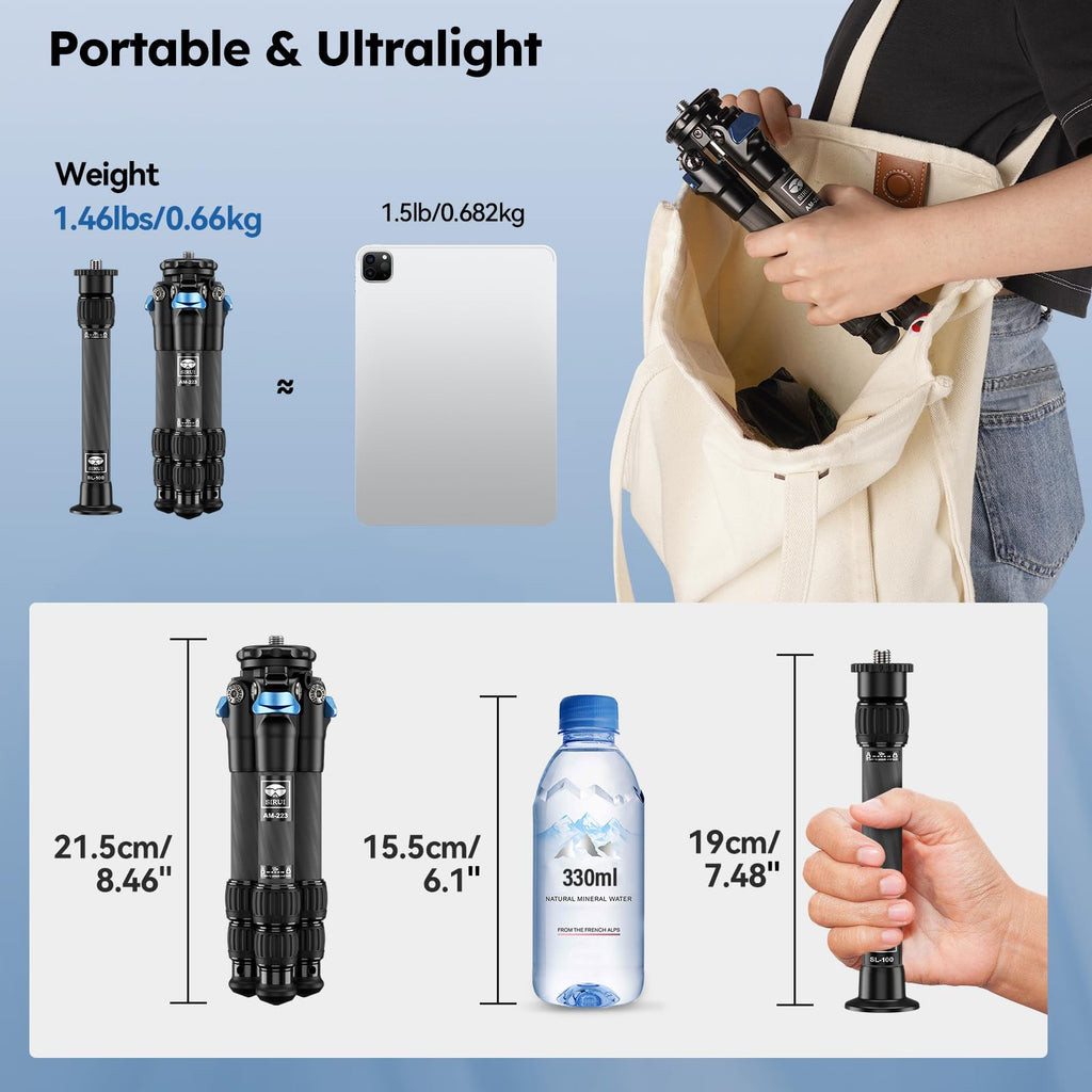 Lightweight Carbon Fiber Mini Travel Tripod M807804