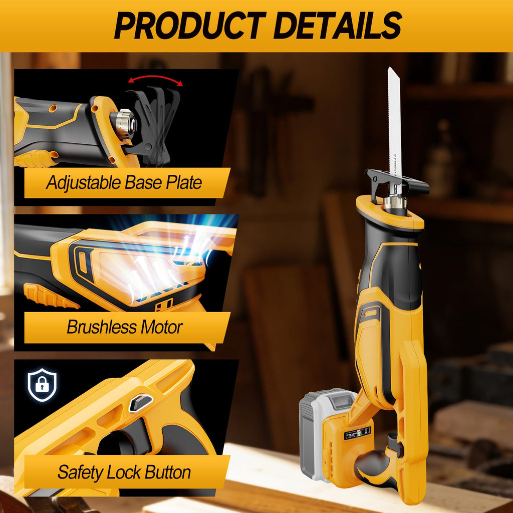 Cordless Brushless Reciprocating Saw with 8 Blades K32658