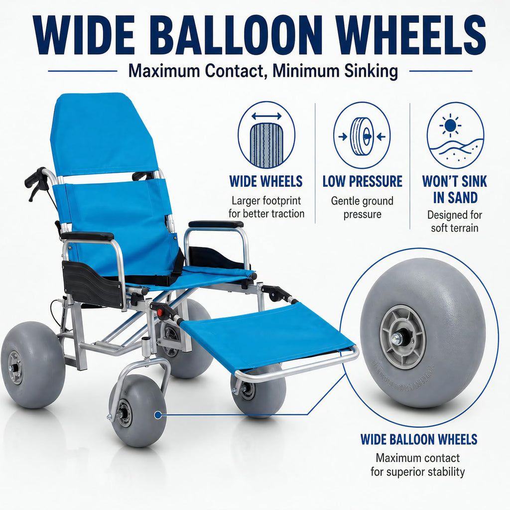 Beach Wheelchair with Balloon Tires B109336