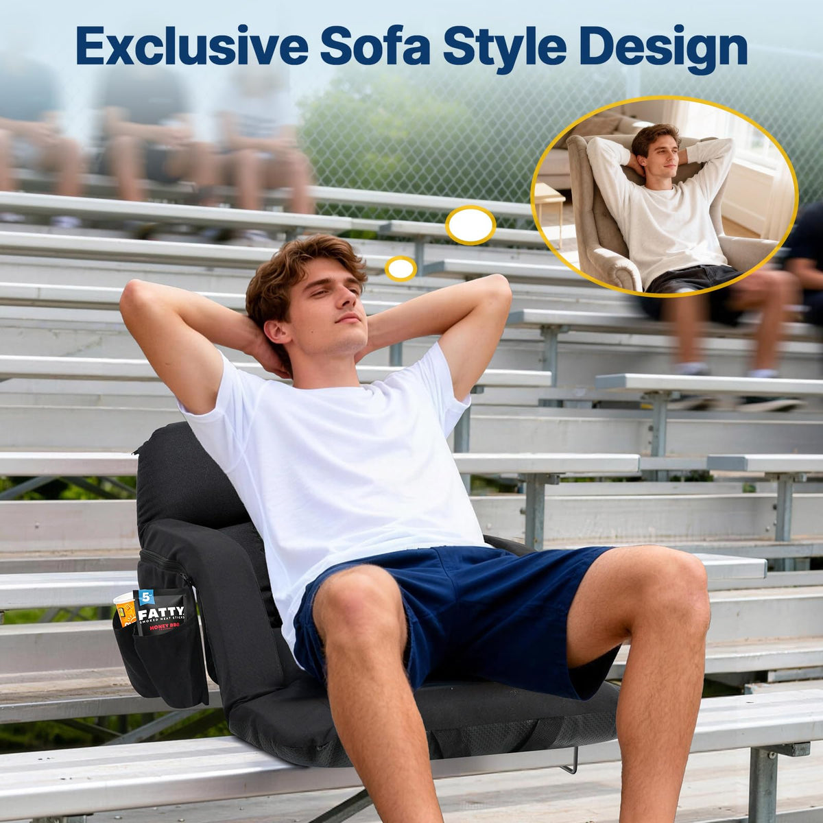 25'' Stadium Seat with Back Support, 2pcs A5199