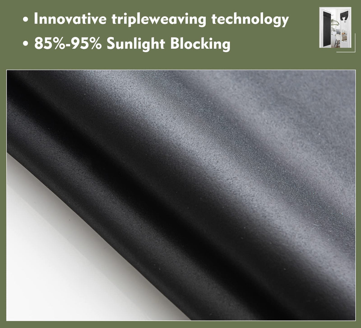 Blackout Tie Up Door Curtain 1 Panel W3527