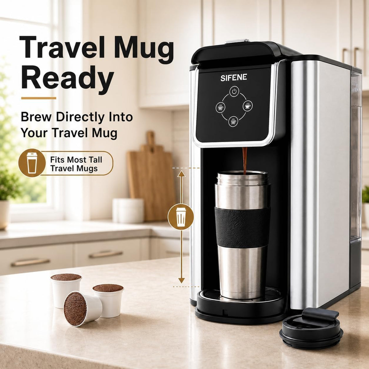 3-in-1 Single Serve Coffee Machine, 50 oz, Black A246