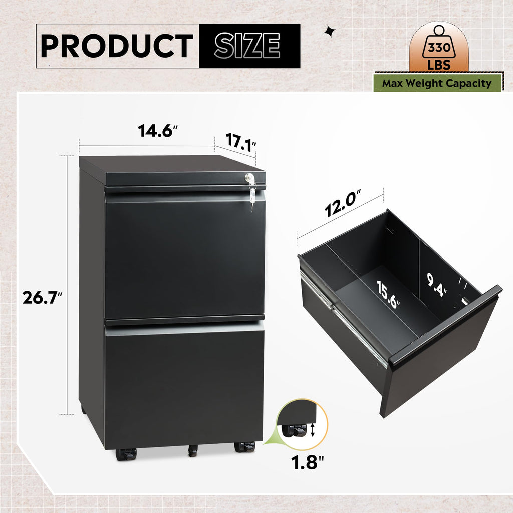 2 Drawer Metal File Cabinet Q1582